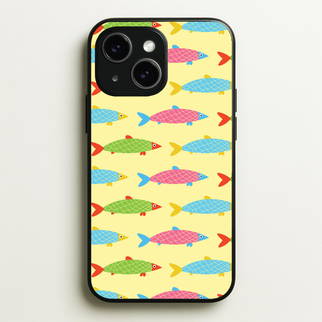 Colourful Cartoon Fish Pattern - Food Patterns Phone Case for iPhone 15