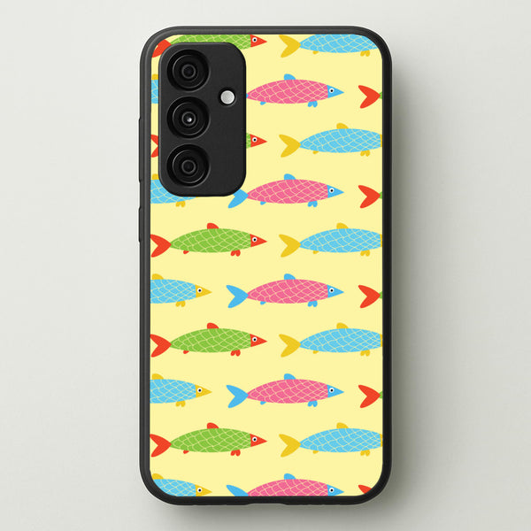 Colourful Cartoon Fish Pattern - Food Patterns Phone Case for Galaxy A15