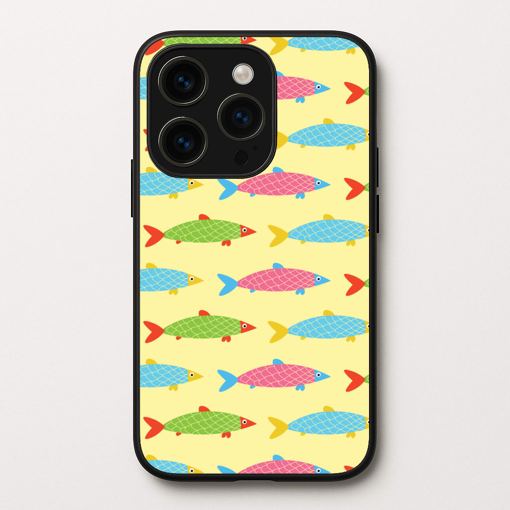 Colourful Cartoon Fish Pattern - Food Patterns Phone Case for iPhone 15 Pro