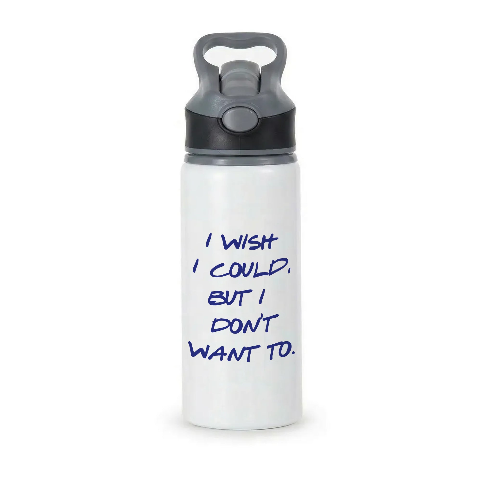 I Wish I could But I Don't Want To Active Water Bottle - Black