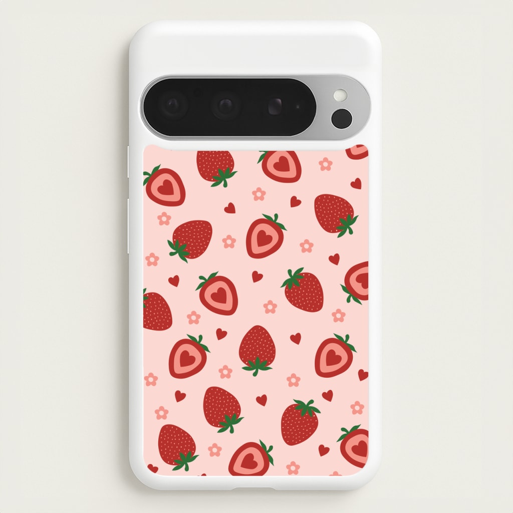 Strawberries And Hearts - Fruit Patterns - Fruit Patterns Phone Case for Google Pixel 9 Pro XL