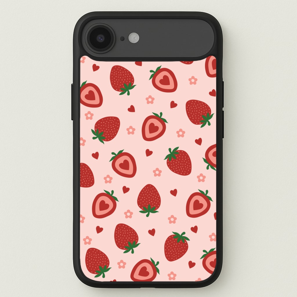 Strawberries And Hearts - Fruit Patterns Phone Case for iPhone 17 Air