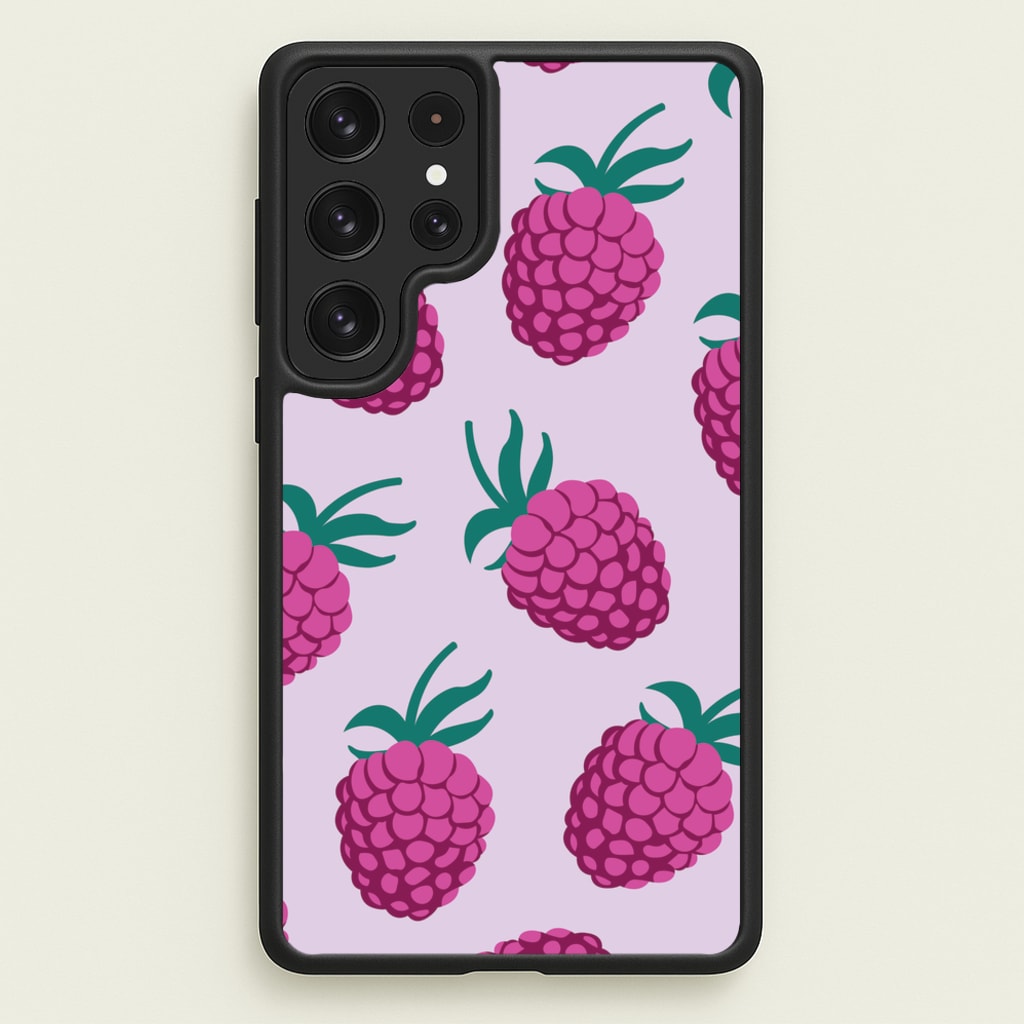 Rasberries - Fruit Patterns - Fruit Patterns Phone Case for Galaxy S23 Ultra