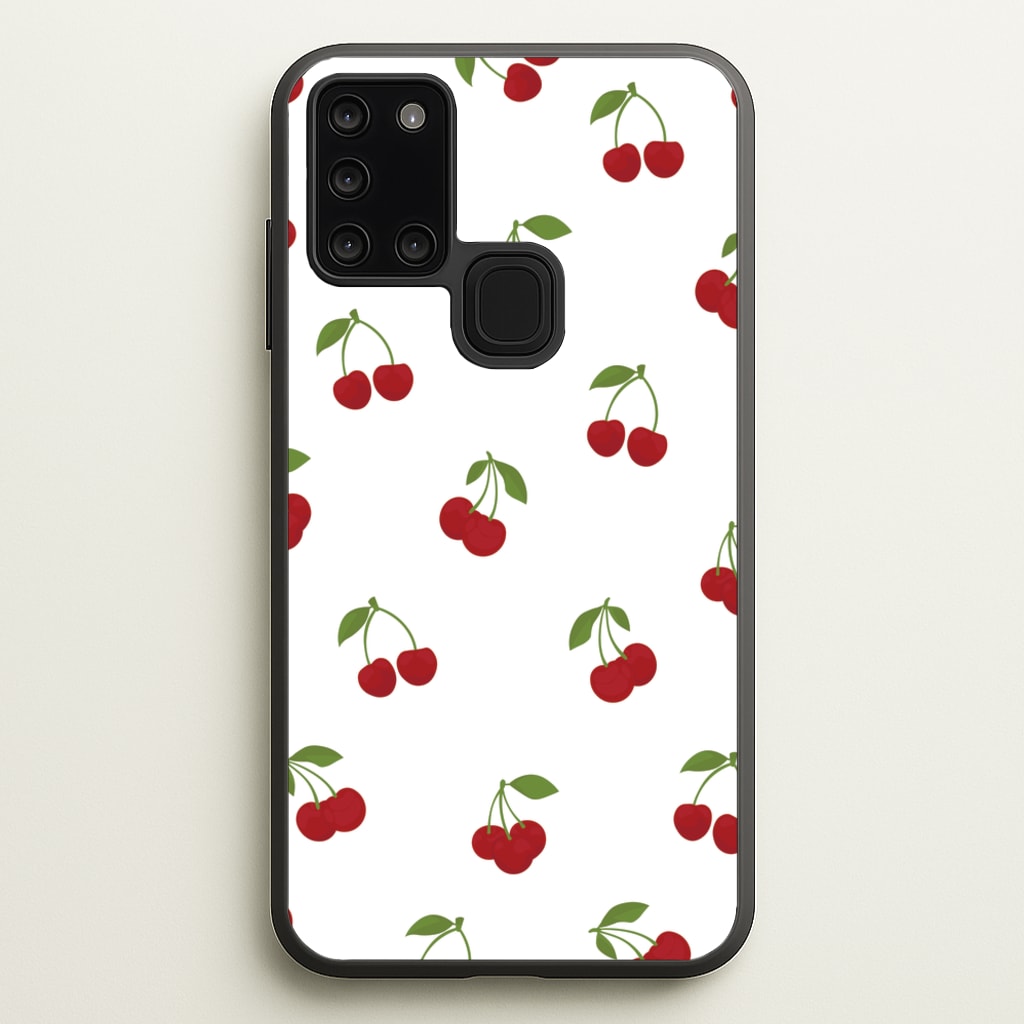 Cherries - Fruit Patterns - Fruit Patterns Phone Case for Galaxy A21s