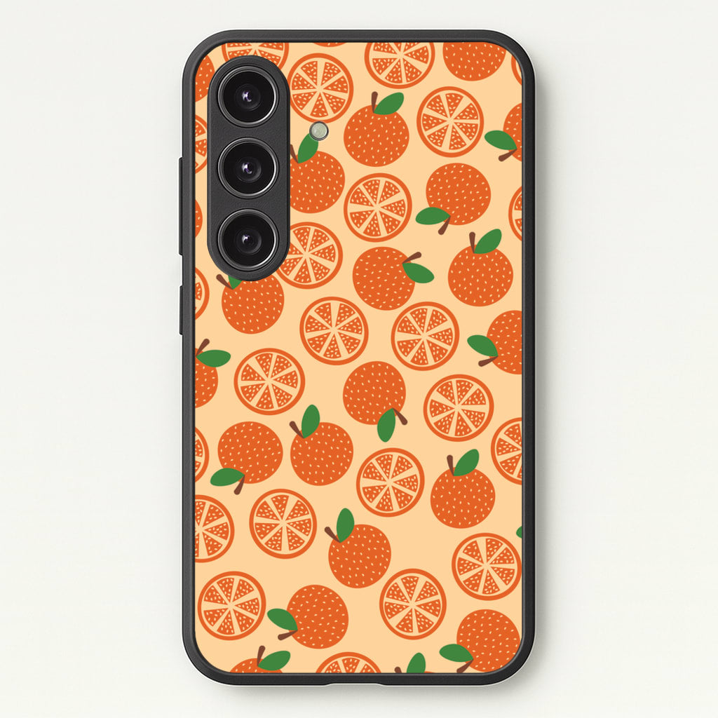 Textured Oranges Pattern - Fruits Phone Case for Galaxy S24FE