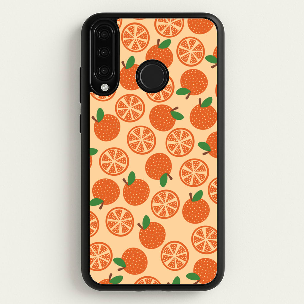 Textured Oranges Pattern - Fruits Phone Case for Huawei P30 Lite