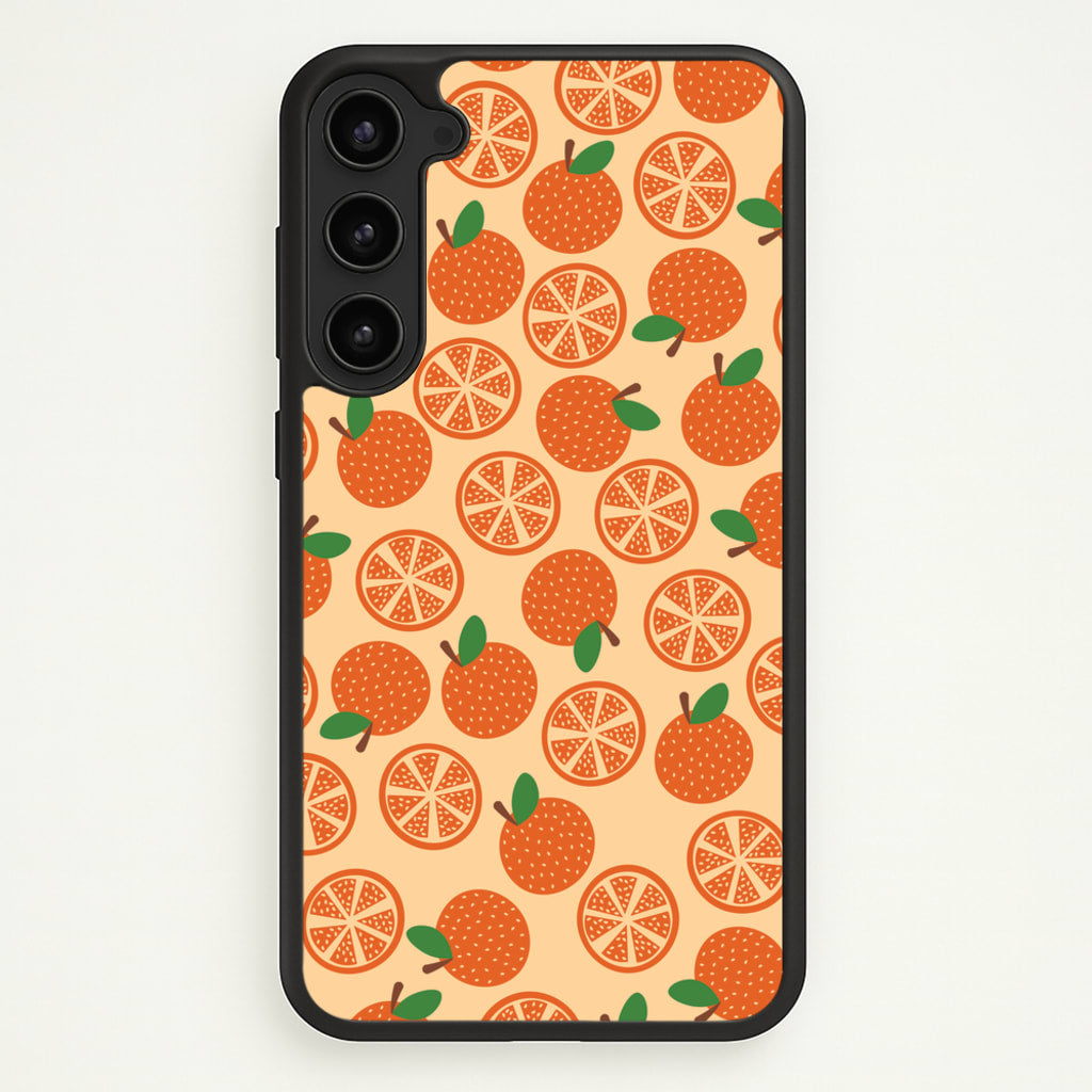 Textured Oranges Pattern - Fruits Phone Case for Galaxy S23 Plus