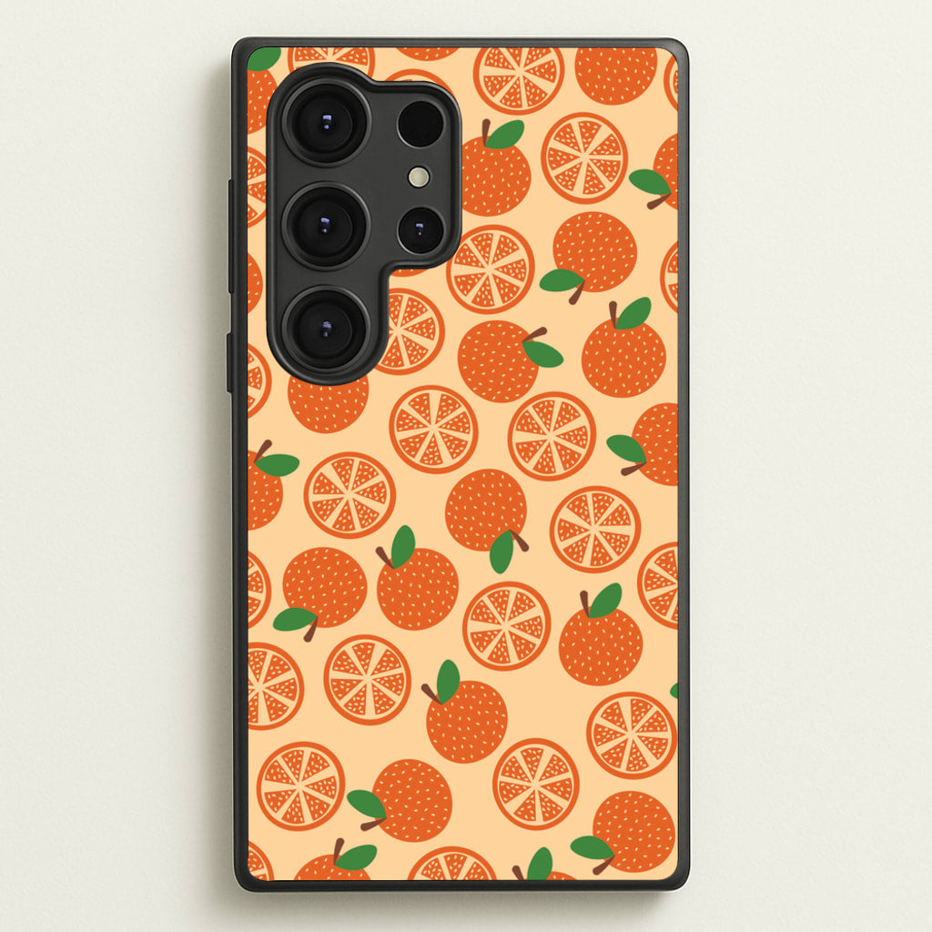 Textured Oranges Pattern - Fruits Phone Case for Galaxy S25 Ultra