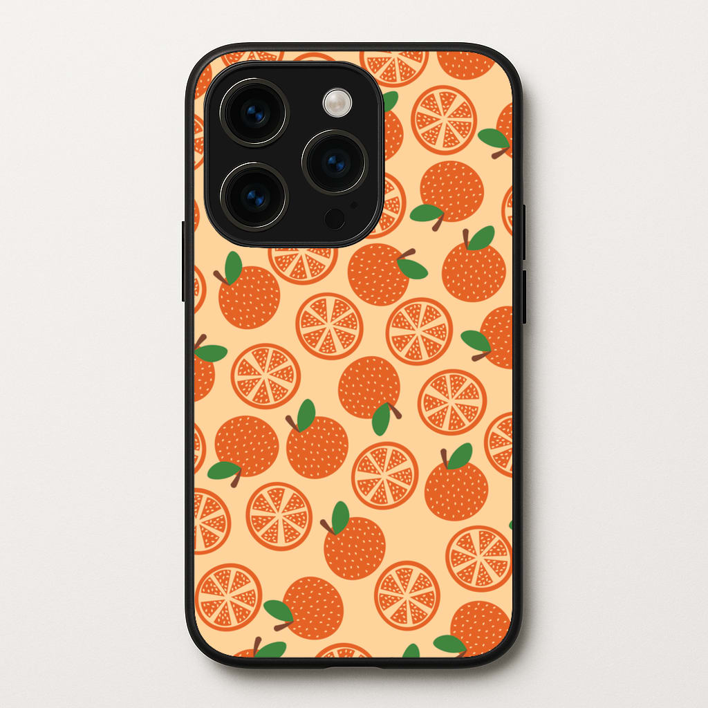 Textured Oranges Pattern - Fruits Phone Case for iPhone 15 Pro