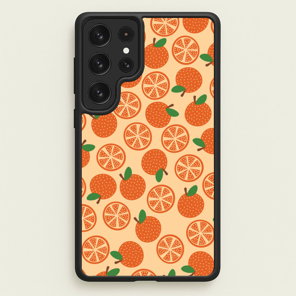 Textured Oranges Pattern - Fruits Phone Case for Galaxy S22 Ultra