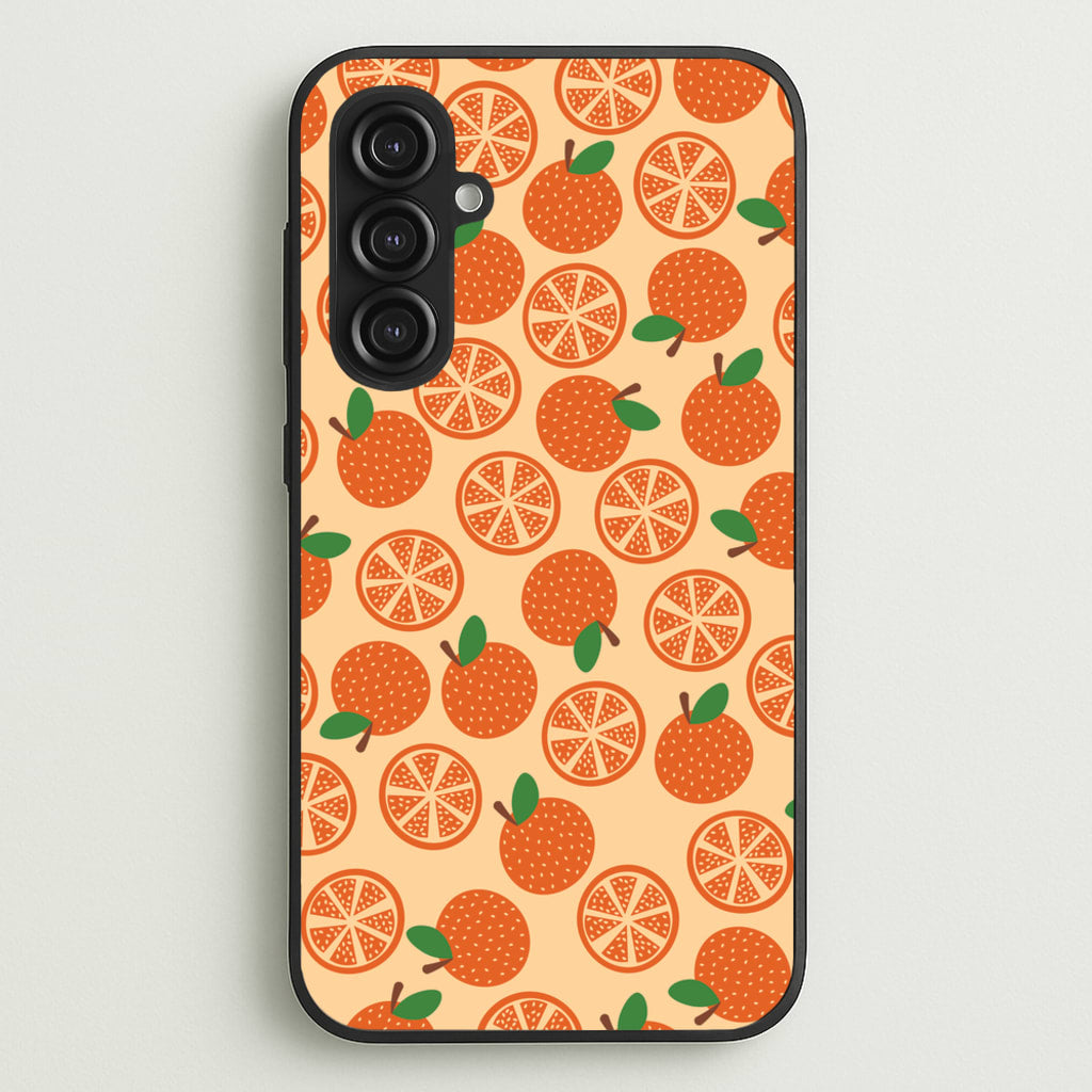 Textured Oranges Pattern - Fruits Phone Case for Galaxy S23FE