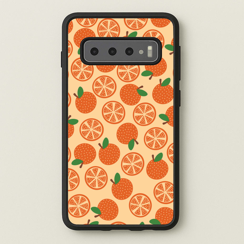 Textured Oranges Pattern - Fruits Phone Case for Galaxy S10