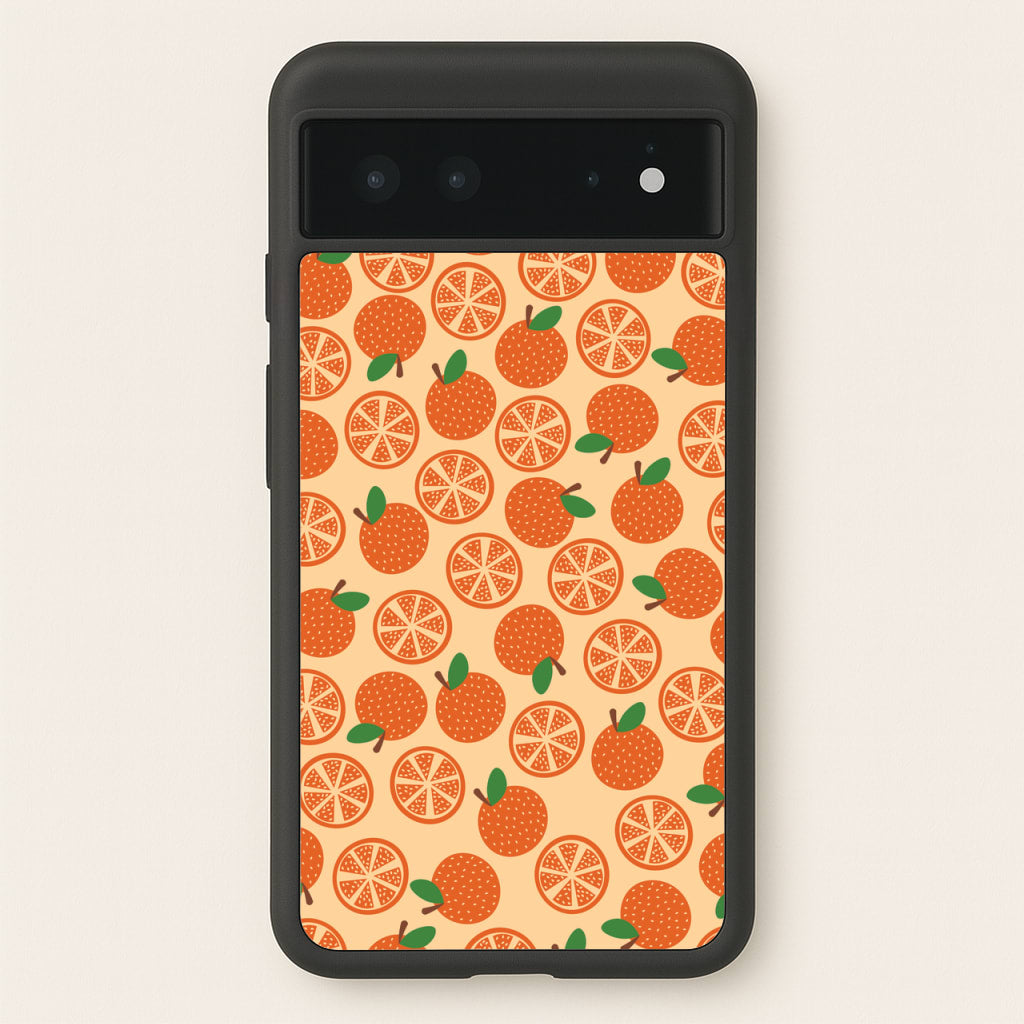 Textured Oranges Pattern - Fruits Phone Case for Google Pixel 6