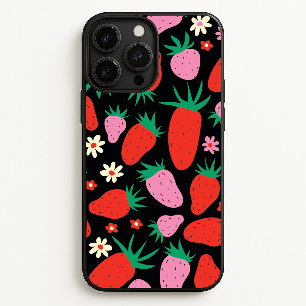 Abstract Strawberries Pattern - Fruits Phone Case for iPhone 13 Pro Max