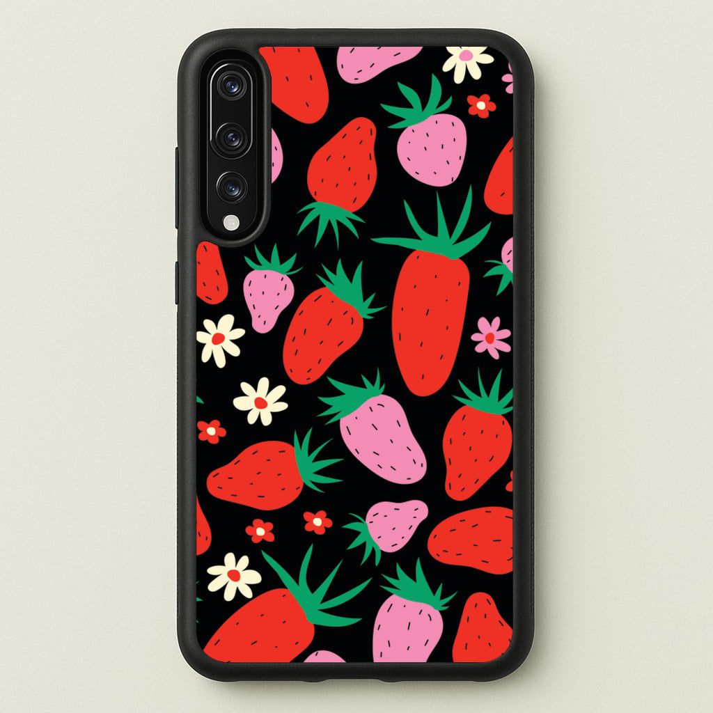 Abstract Strawberries Pattern - Fruits Phone Case for Huawei P20 Pro