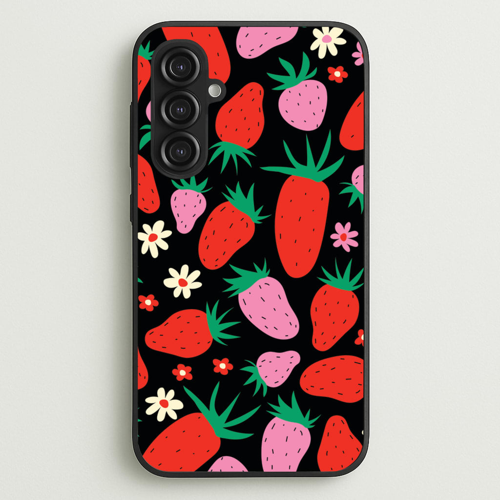 Abstract Strawberries Pattern - Fruits Phone Case for Galaxy S23FE