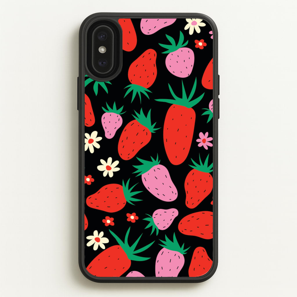 Abstract Strawberries Pattern - Fruits Phone Case for iPhone XS Max