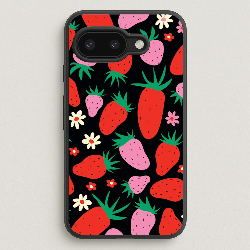 Abstract Strawberries Pattern - Fruits Phone Case for Google Pixel 9a