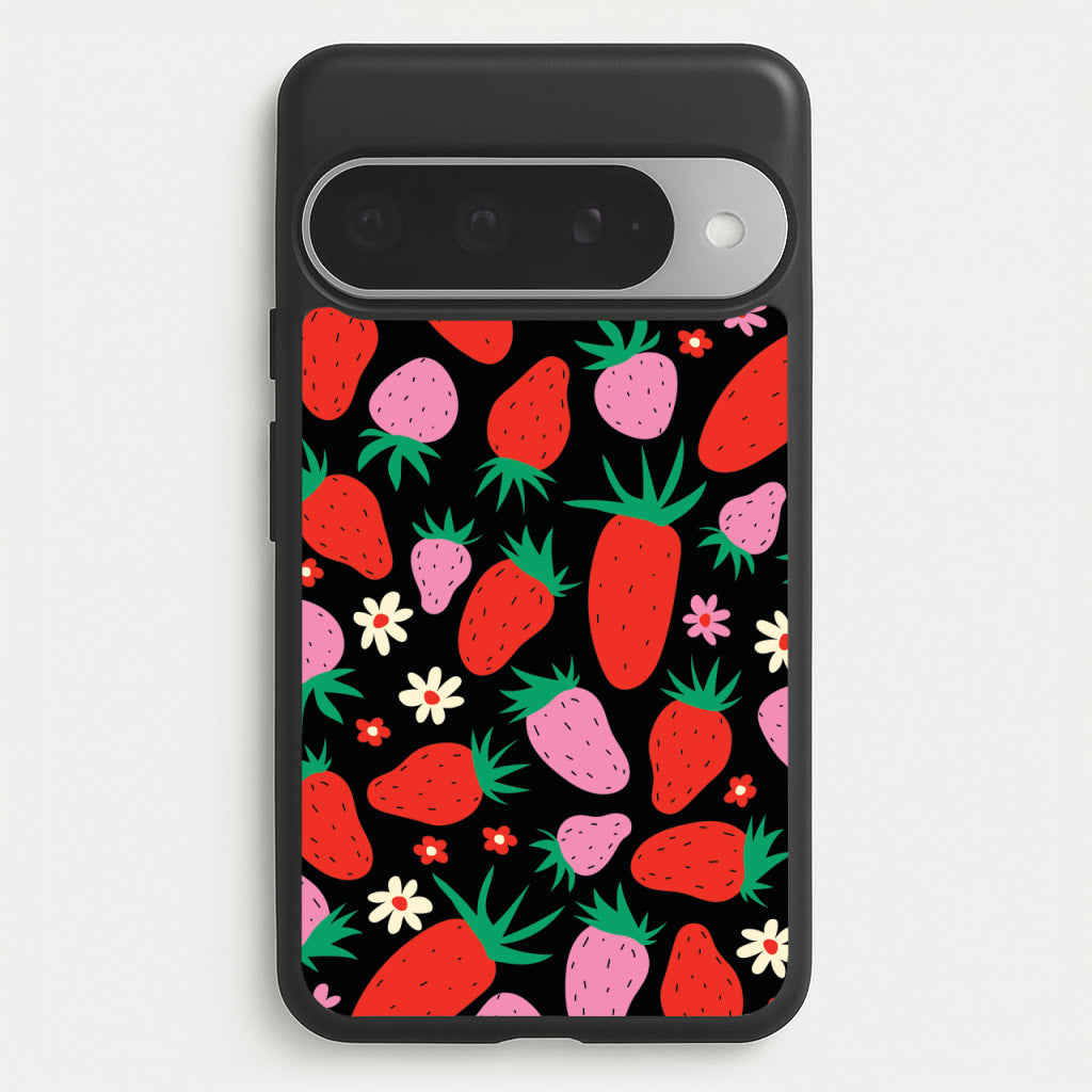 Abstract Strawberries Pattern Phone Case for Google Pixel 10 Pro XL