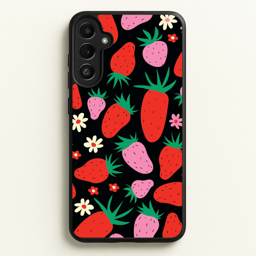 Abstract Strawberries Pattern - Fruits Phone Case for Galaxy A34
