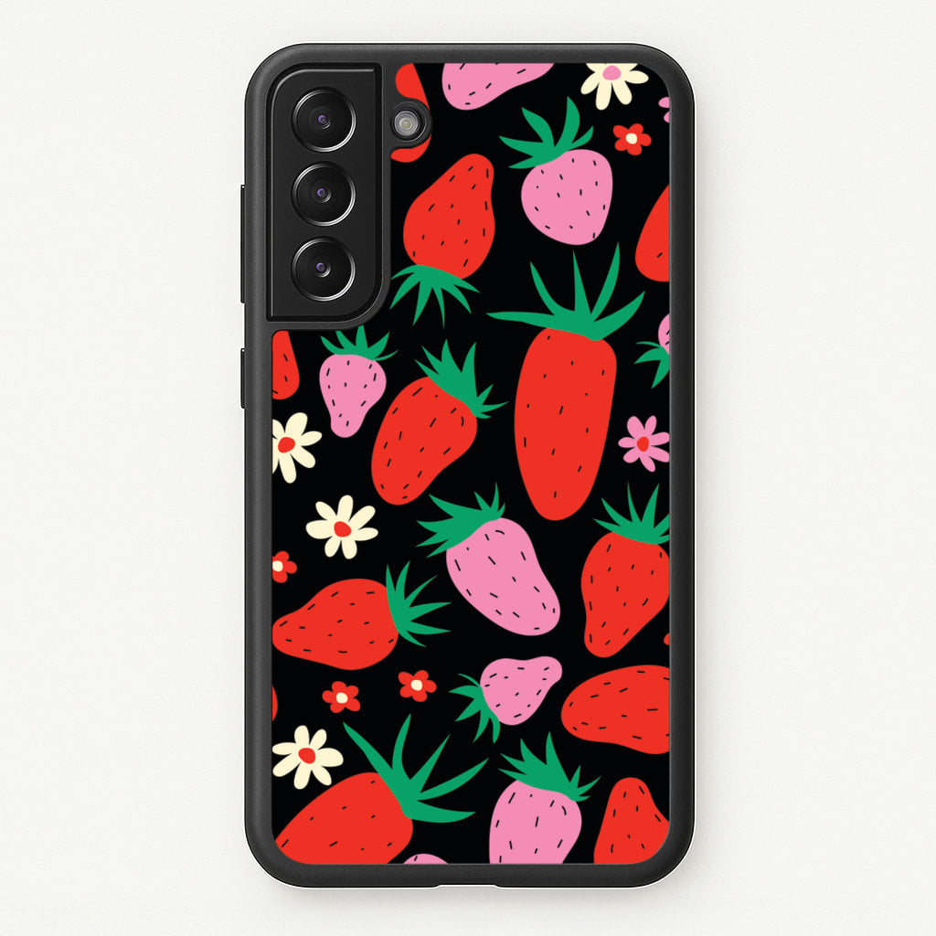 Abstract Strawberries Pattern - Fruits Phone Case for Galaxy S22