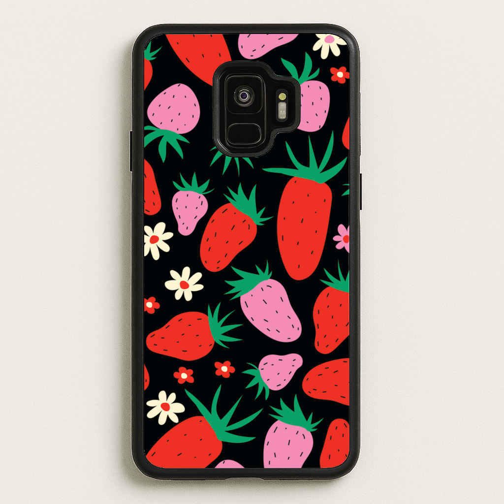 Abstract Strawberries Pattern - Fruits Phone Case for Galaxy S9