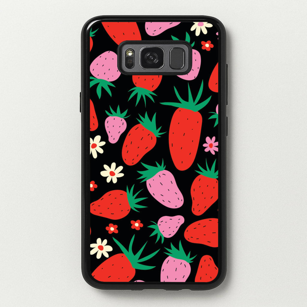 Abstract Strawberries Pattern - Fruits Phone Case for Galaxy S8