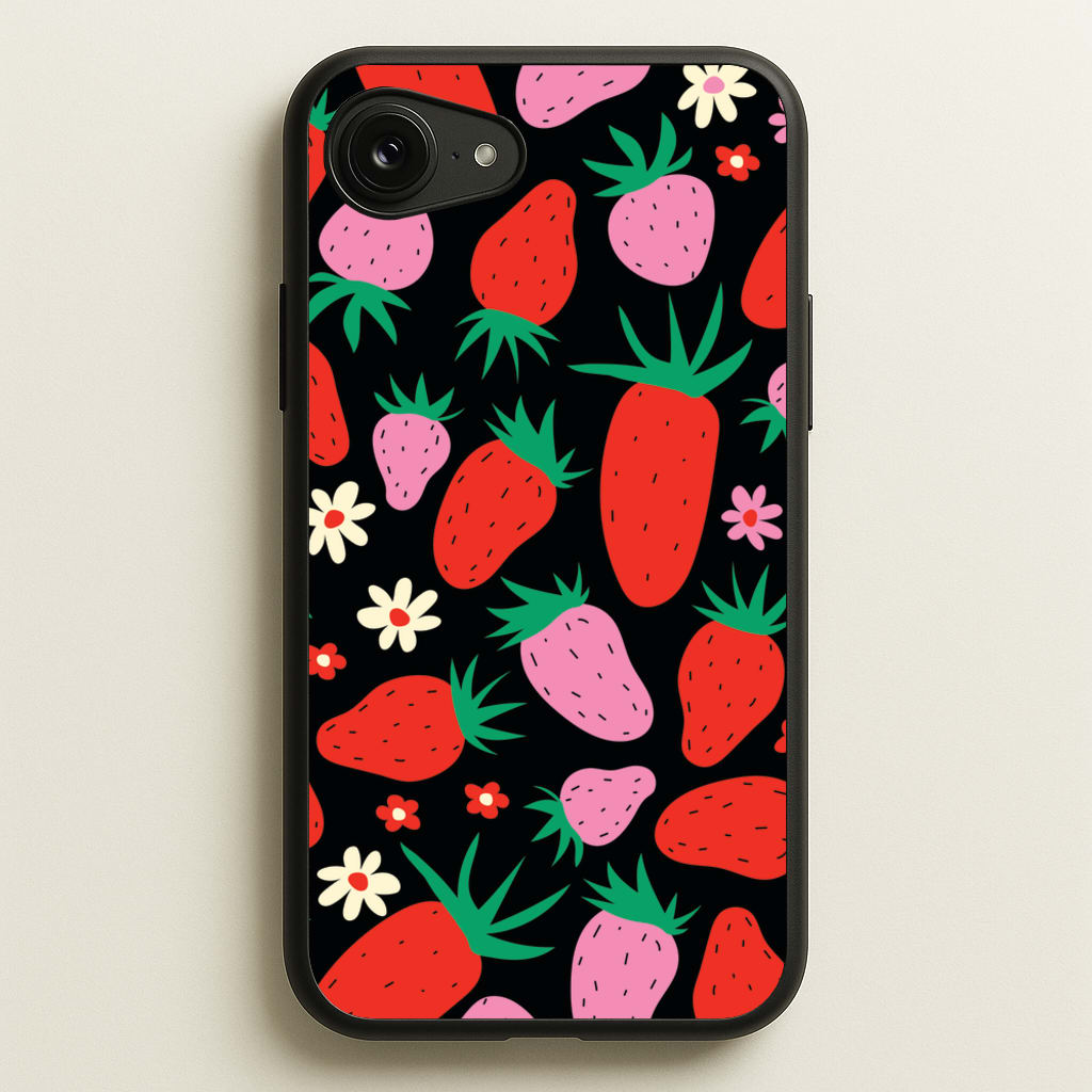 Abstract Strawberries Pattern - Fruits Phone Case for iPhone 16e