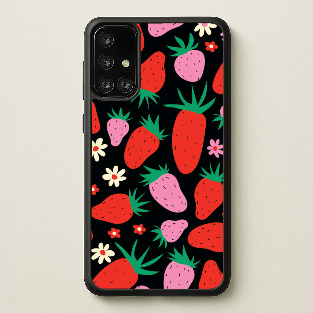 Abstract Strawberries Pattern - Fruits Phone Case for Galaxy A71