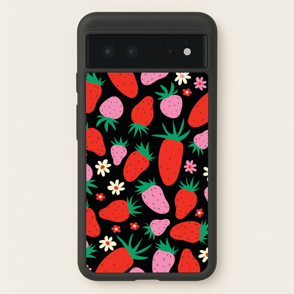 Abstract Strawberries Pattern - Fruits Phone Case for Google Pixel 6