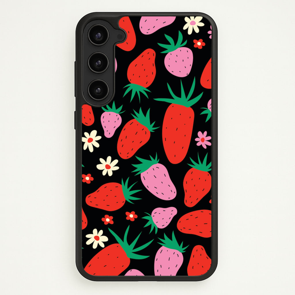 Abstract Strawberries Pattern - Fruits Phone Case for Galaxy S23 Plus