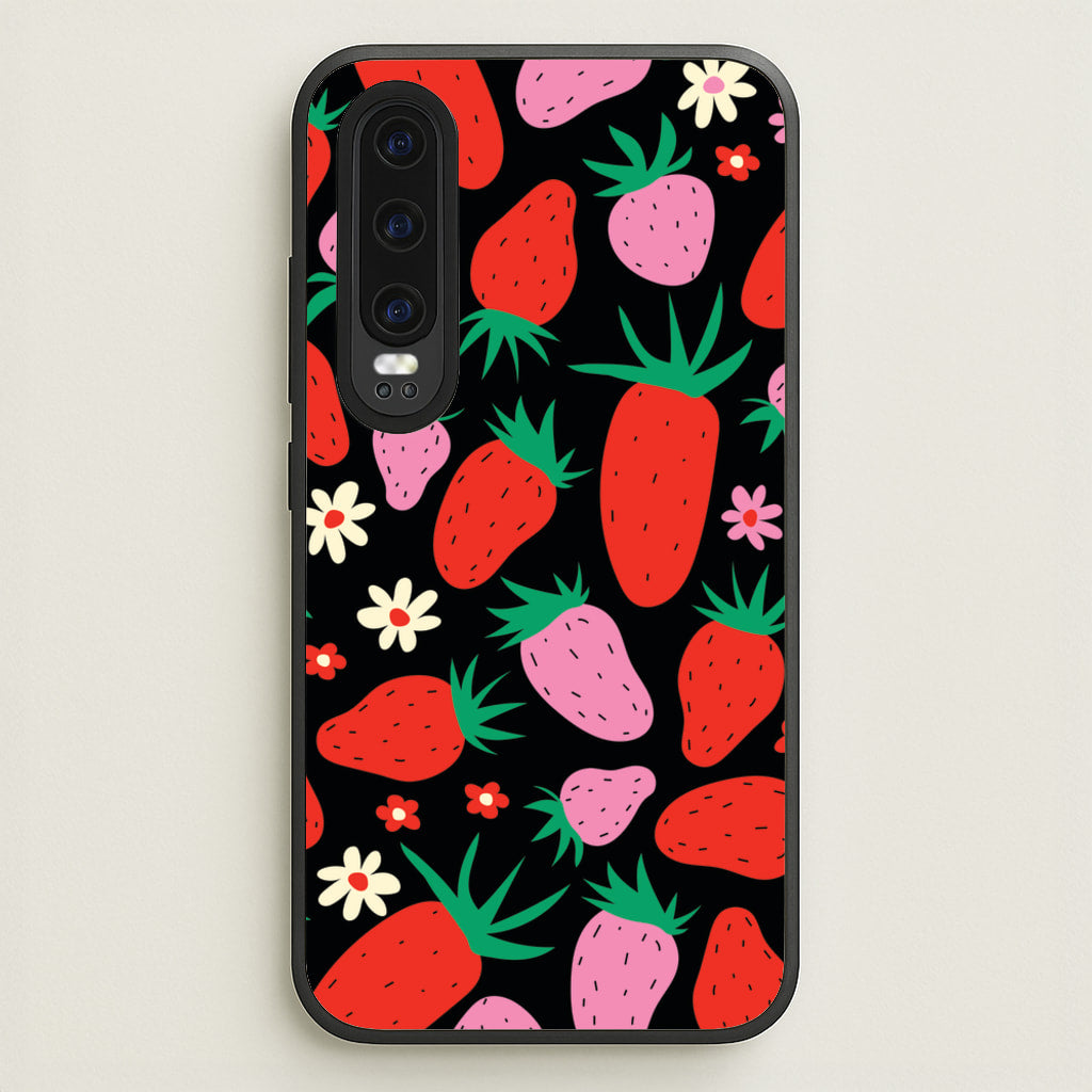 Abstract Strawberries Pattern - Fruits Phone Case for Huawei P30