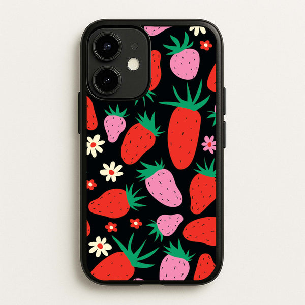 Abstract Strawberries Pattern - Fruits Phone Case for iPhone 12 / 12 Pro