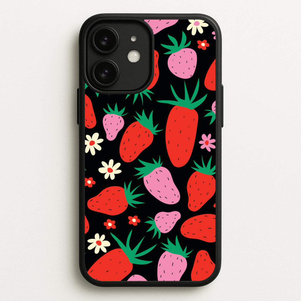 Abstract Strawberries Pattern - Fruits Phone Case for iPhone 11