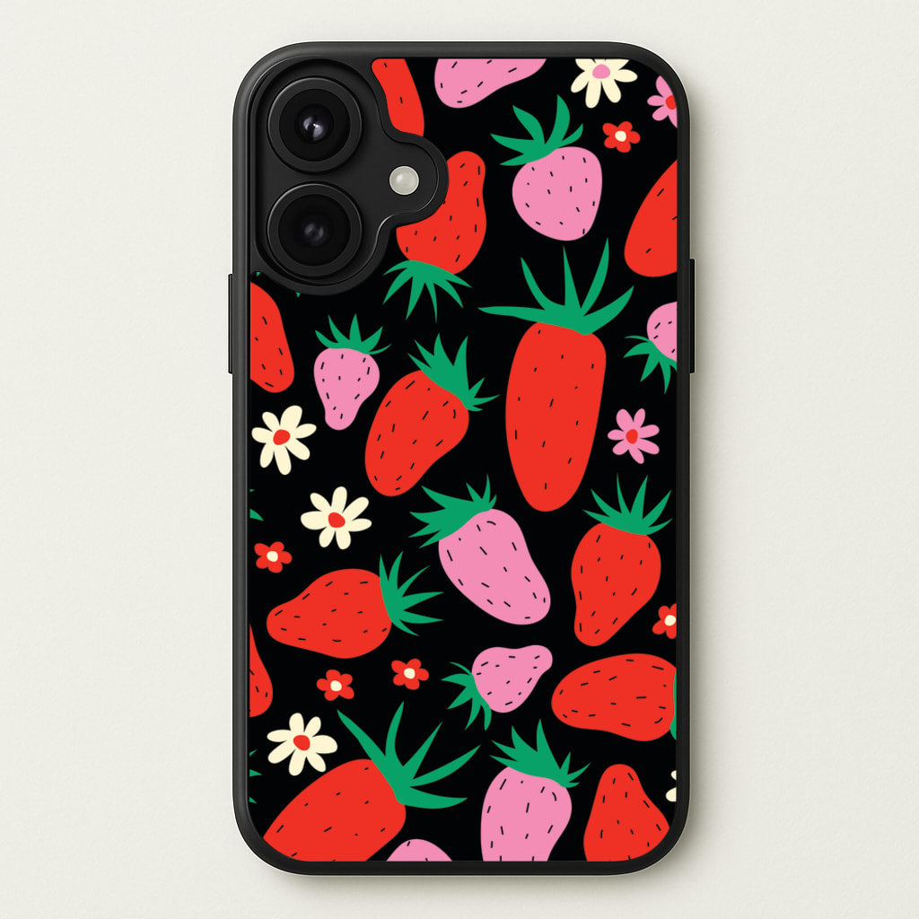 Abstract Strawberries Pattern Phone Case for iPhone 17