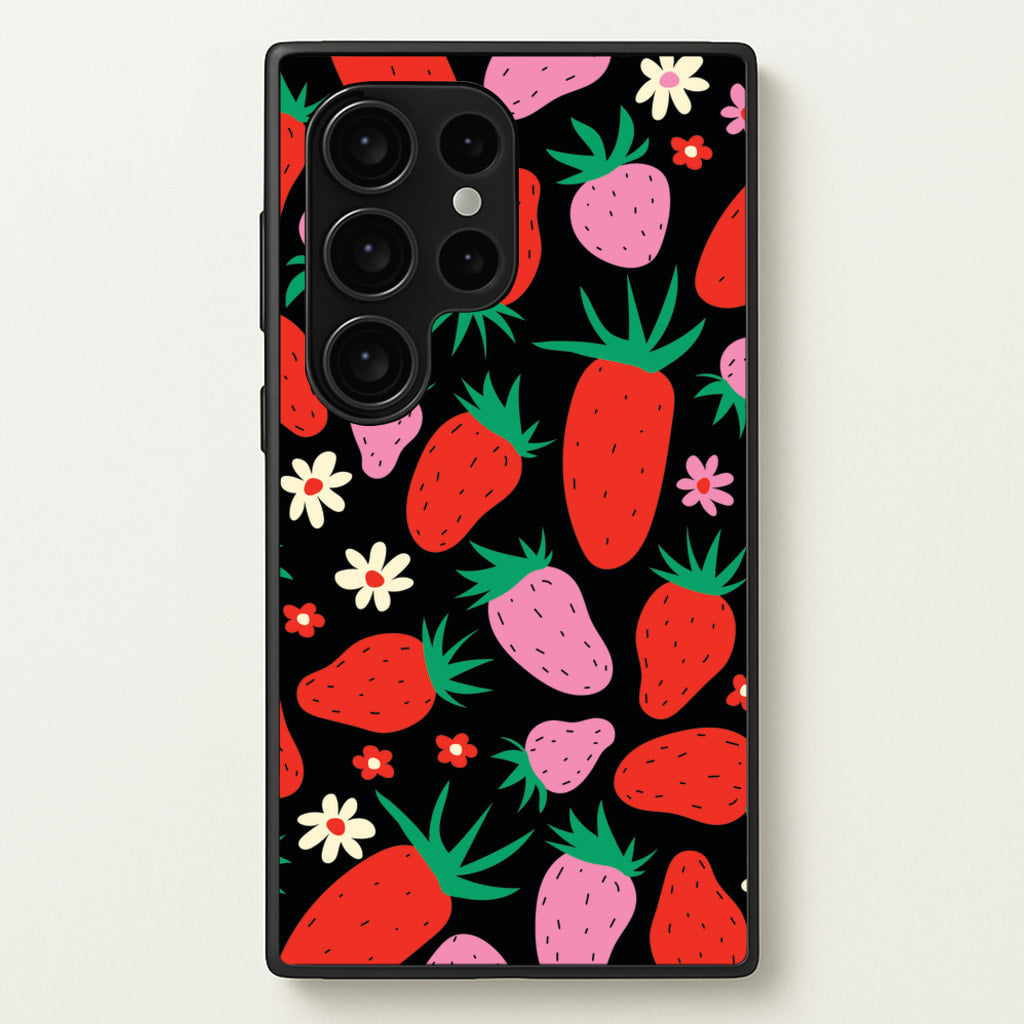 Abstract Strawberries Pattern - Fruits Phone Case for Galaxy S24 Ultra