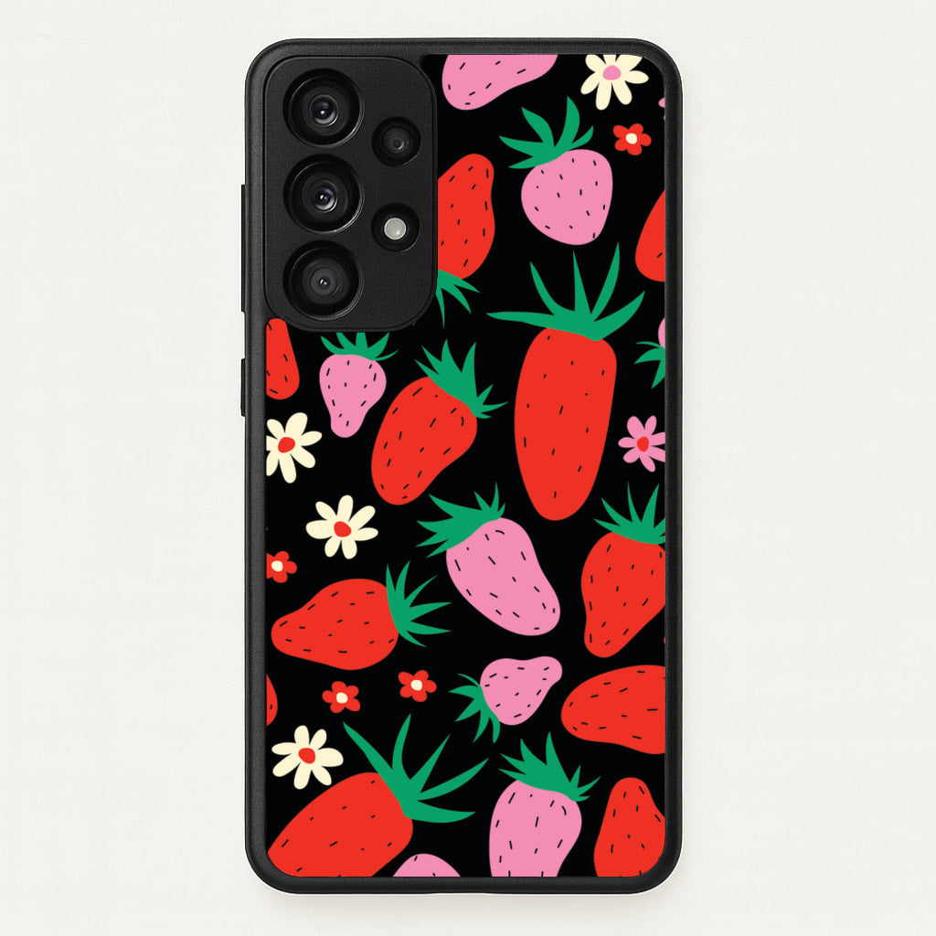 Abstract Strawberries Pattern - Fruits Phone Case for Galaxy A53