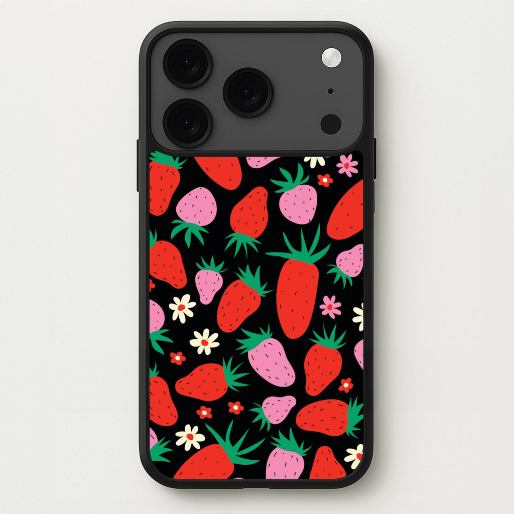 Abstract Strawberries Pattern Phone Case for iPhone 17 Pro
