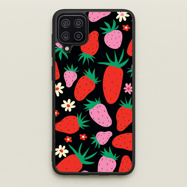 Abstract Strawberries Pattern - Fruits Phone Case for Galaxy A12