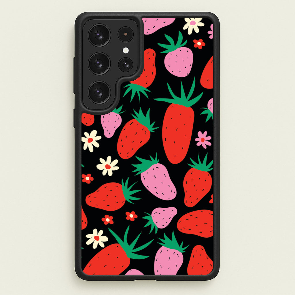 Abstract Strawberries Pattern - Fruits Phone Case for Galaxy S22 Ultra