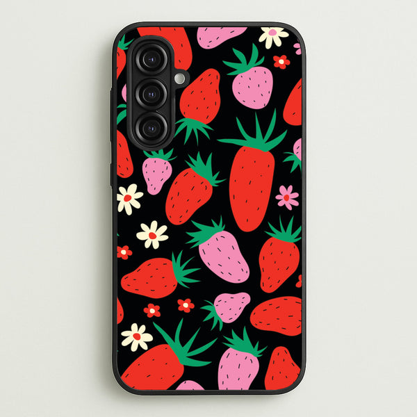 Abstract Strawberries Pattern - Fruits Phone Case for Galaxy A16