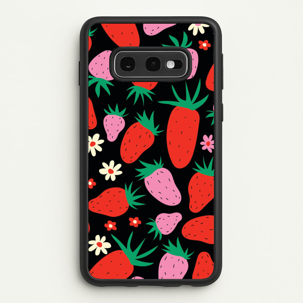Abstract Strawberries Pattern - Fruits Phone Case for Galaxy S10e