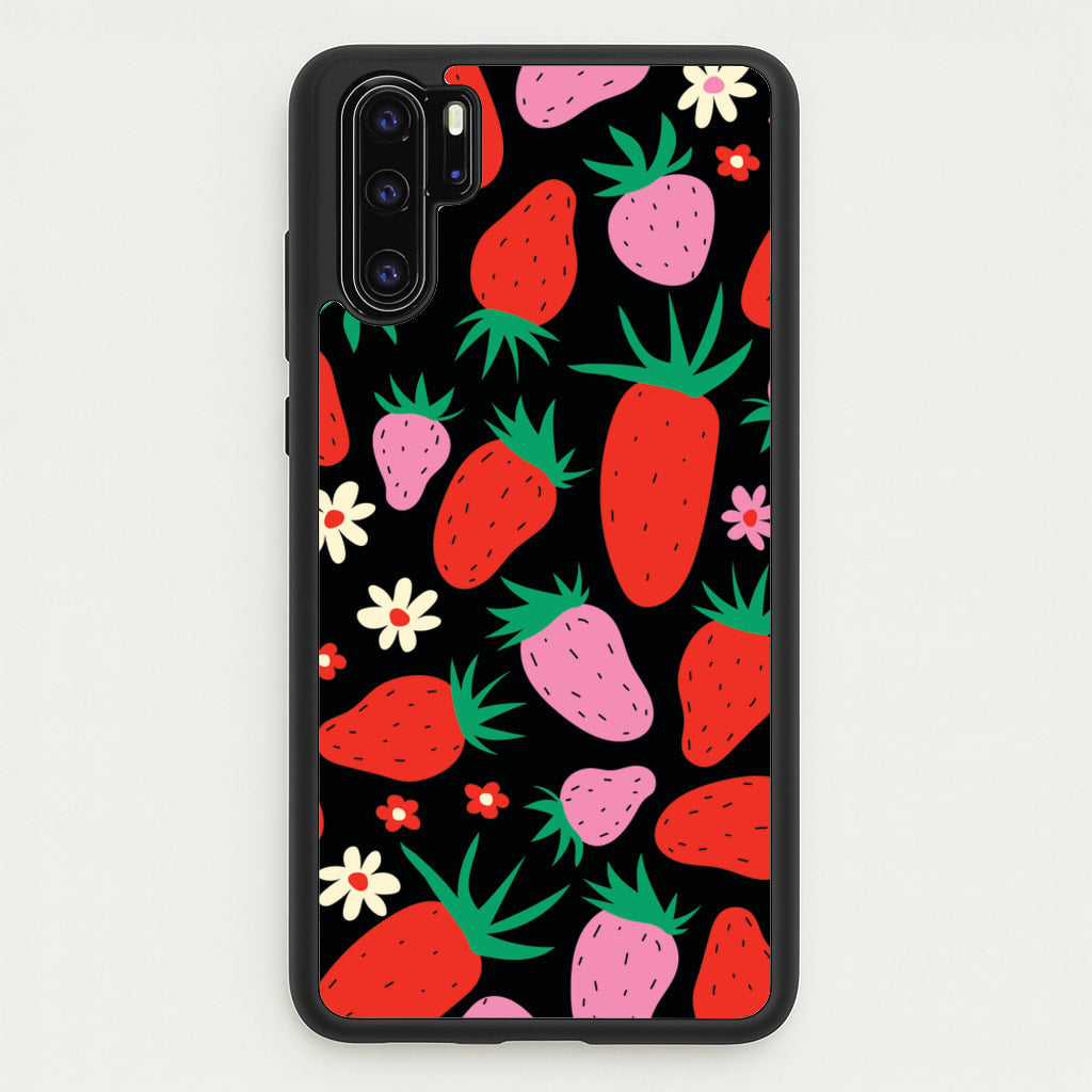 Abstract Strawberries Pattern - Fruits Phone Case for Huawei P30 Pro