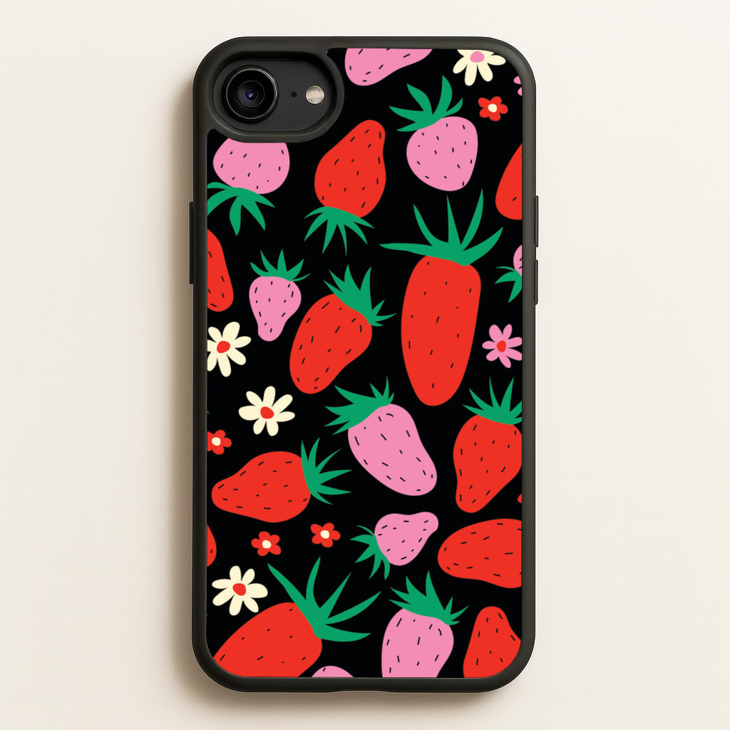Abstract Strawberries Pattern - Fruits Phone Case for iPhone 6 / 7 / 8 / SE