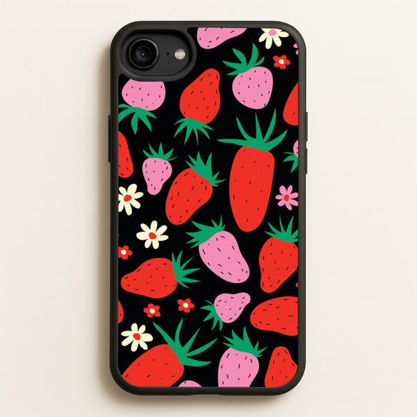 Abstract Strawberries Pattern - Fruits Phone Case for iPhone 6 / 7 / 8 / SE