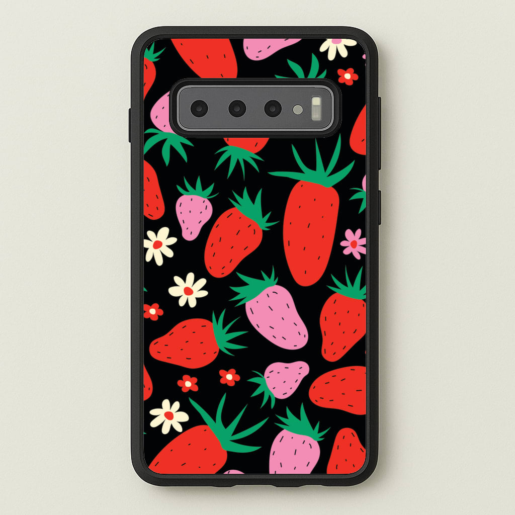 Abstract Strawberries Pattern - Fruits Phone Case for Galaxy S10