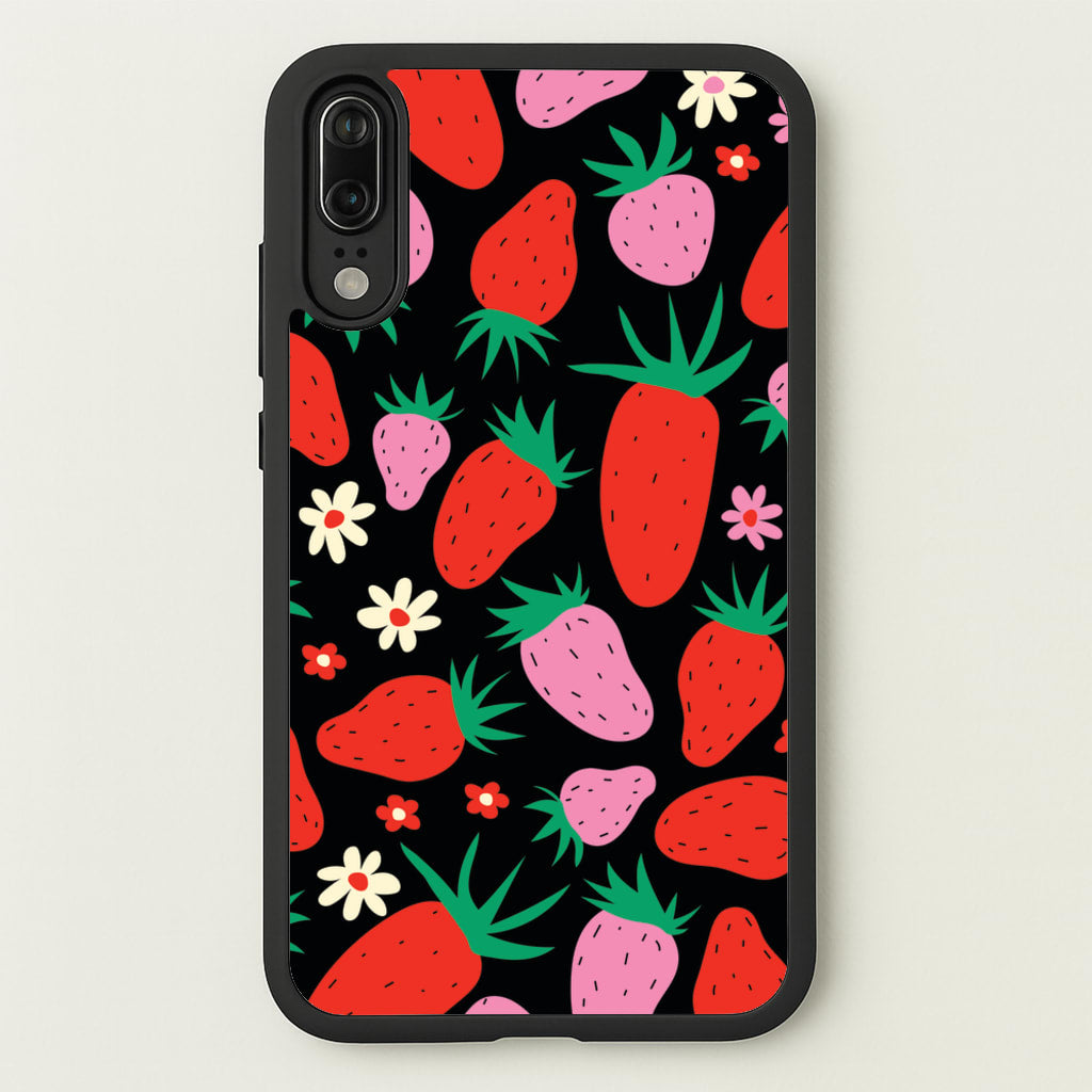 Abstract Strawberries Pattern - Fruits Phone Case for Huawei P20