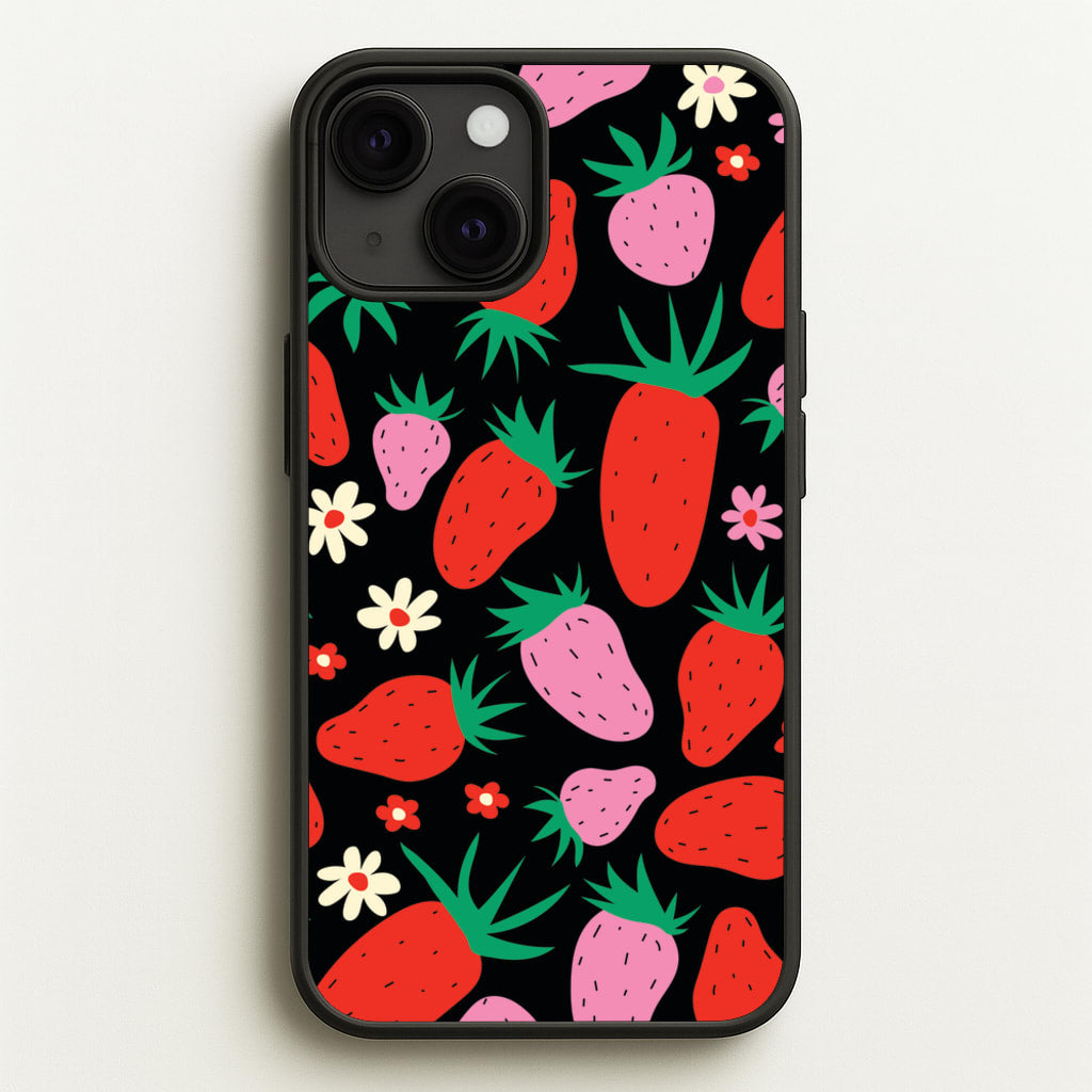 Abstract Strawberries Pattern - Fruits Phone Case for iPhone 13
