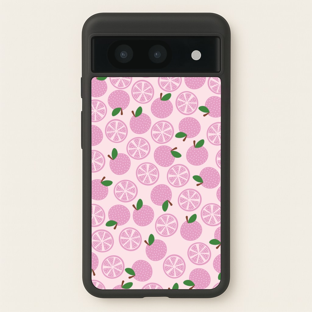 Textured Grapefruit Pattern - Fruits Phone Case for Google Pixel 8a