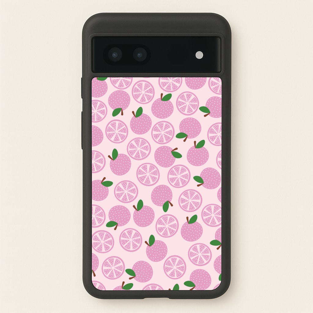 Textured Grapefruit Pattern - Fruits Phone Case for Google Pixel 7a
